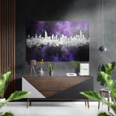 City Silhouette Brushed Aluminum Dibond Wall Art.